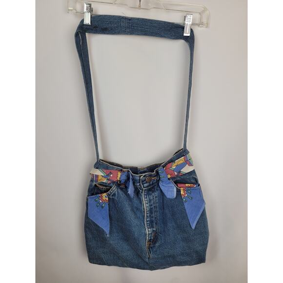 Vintage Denim Y2K Shabby Chic Boho Crossbody Shoulder Strap Handbag - Picture 6 of 10